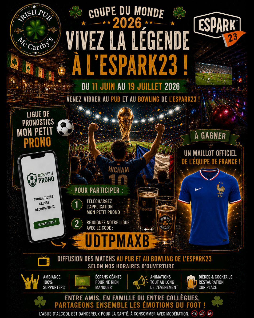 Affiche événement Coupe du Monde 2026 à l'Espark23.